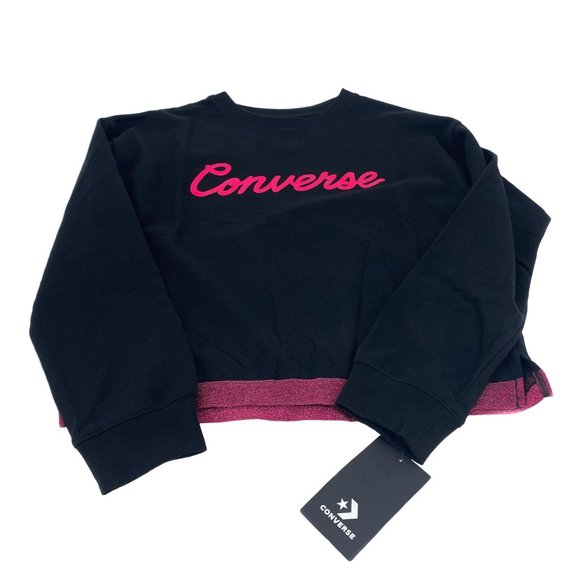 CONVERSE Pink Metallic Logo Crewneck Sweatshirt - Picture 13 of 16